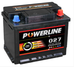 027 Car Battery 12V 55Ah 500A for Non-Start/Stop Cars | Maintenance-Free WET | Powerline