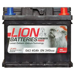 Lion 063 Car Battery 12V 40Ah 340A | Maintenance-Free | 3 Year Guarantee