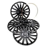 Top Tech Revolution 16" Wheel Trims Gloss Black Set of 4 | Universal Car Hub Caps 16 Inch
