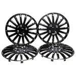 Top Tech Revolution 16" Wheel Trims Gloss Black Set of 4 | Universal Car Hub Caps 16 Inch