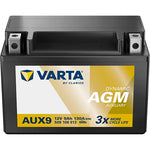 VARTA AUX9 Auxiliary Battery 12V 9Ah 130A AGM | Silver Dynamic Aux | 509 106 013