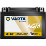 VARTA AUX9 Auxiliary Battery 12V 9Ah 130A AGM | Silver Dynamic Aux | 509 106 013