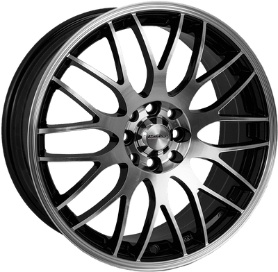 Calibre Motion 6.5x15 Alloy Wheel | 4x108 (& 4x100) ET38 73.1 CB | Black/polished