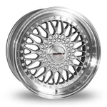 Calibre Vintage Alloy Wheels 8.0x18 ET35 5x112 / 5x100 | Silver Polished Lip Deep Dish | Set of 4
