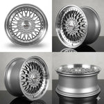 Calibre Vintage Alloy Wheels 8.0x18 ET35 5x112 / 5x100 | Silver Polished Lip Deep Dish | Set of 4